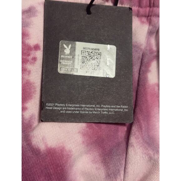 Playboy Surf Club Fleece Shorts pink Tye Dye Size Small - Picture 4 of 5